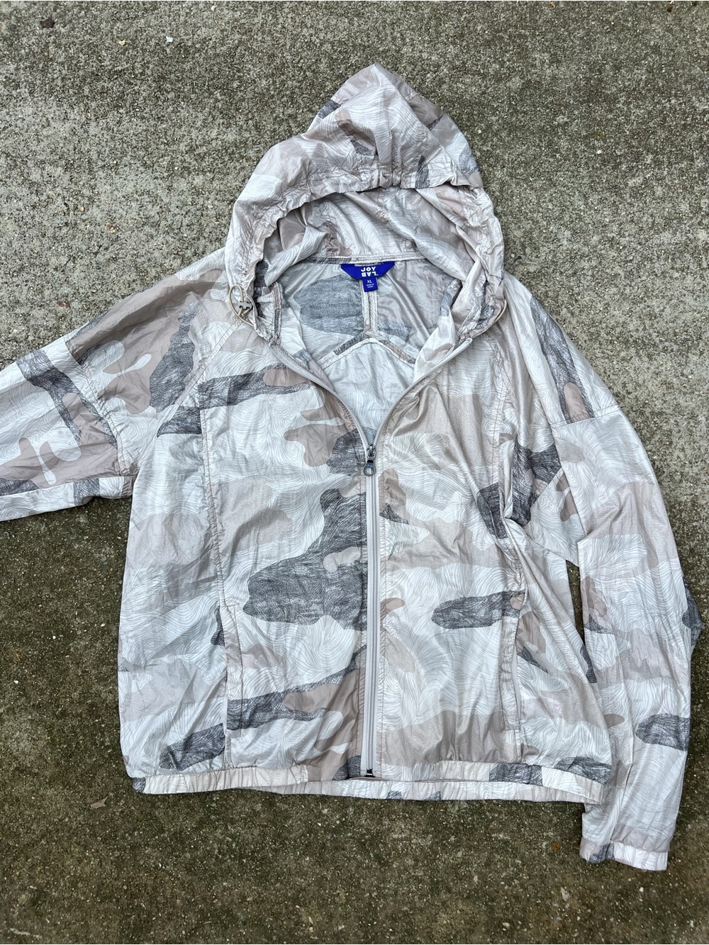 JoyLab Camo Zip Up Windbreaker Rain Jacket Hooded Lightweight Size XL - Picture 4 of 6